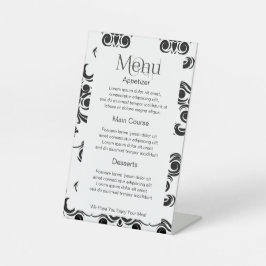 簡単からデザインへ独自のカスタムパーソナライズされたメニュー 台座サイン