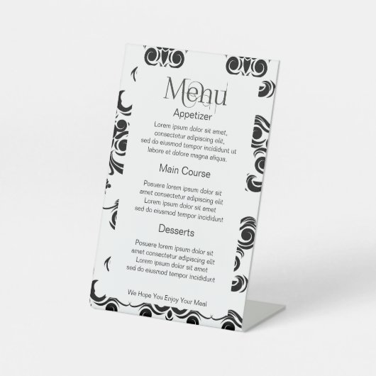 簡単からデザインへ独自のカスタムパーソナライズされたメニュー 台座サイン (正面)