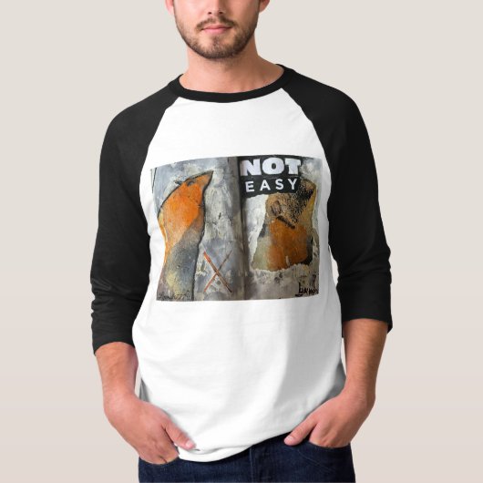 簡単ではない野球のTシャツの長い袖 Tシャツ (正面)