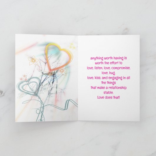 簡単ではなく全大事な行事ラブカード サンキューカード (内部)