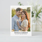 簡単でカジュアル、そして楽しい テキストと写真の結婚式日程お知らせ セーブザデート (スタンド正面)