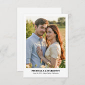 簡単でカジュアル、そして楽しい テキストと写真の結婚式日程お知らせ セーブザデート (正面/裏面)