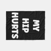 簡単で面白いジムのトレーニング名言 私の股関節が痛い フリースブランケット (正面(横))