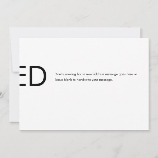 簡単なお知らせ 引っ越しました 新住所のお知らせ (裏面)