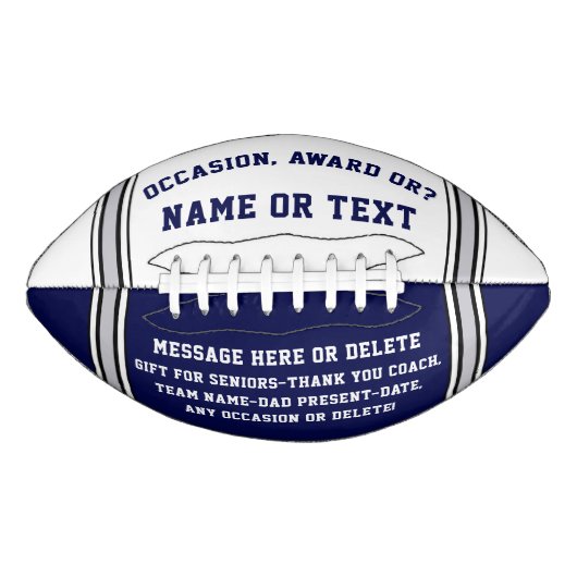 簡単なカスタム指示を含む印刷されたフットボール アメリカンフットボール (正面)