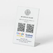 簡単なビジネスレビュー GoogleとFacebookの口コミ QRコード 台座サイン (正面)