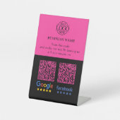 簡単なビジネスレビュー GoogleとFacebookのQRコード 台座サイン (正面)