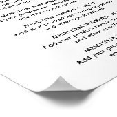 簡単なレストラン メニュー 価格リスト テンプレート ポスター (角)