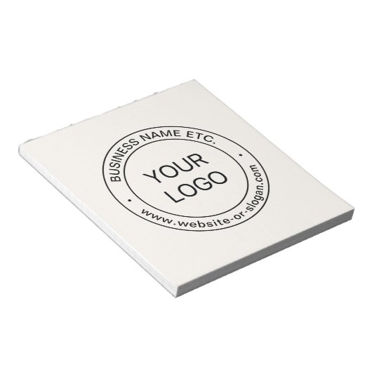 簡単なロゴの差し替えとテキストの編集 | オフホワイト ノートパッド (アングル)