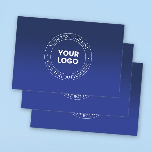 簡単なロゴの差し替えとテキスト | 濃い青のグラデーション ラッピングペーパーシート