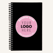 簡単なロゴの差し替え＆テキスト編集可能 | ピンク/DIY ノートブック (正面)