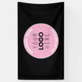 簡単なロゴの差し替え＆テキスト編集可能 | ピンク/DIY 横断幕 (縦)