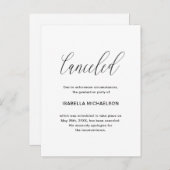 簡単な卒業パーティー中止のお知らせ 案内ポストカード (正面/裏面)