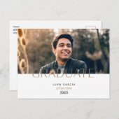 簡単な学生写真卒業 案内ポストカード (正面/裏面)