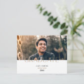 簡単な学生写真卒業 案内ポストカード (スタンド正面)