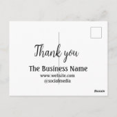 簡単な感謝の言葉に企業名の詳細テキストを追加 ポストカード (裏面)