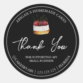 簡単な手作りデザートケーキ感謝ラベル ラウンドシール