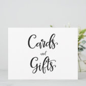 簡単な書道 | 「カードとギフト」サイン 招待状 (スタンド正面)