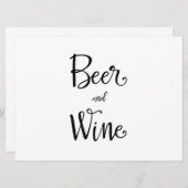 簡単な書道|ビールとワインの受付案内板 招待状 (正面/裏面)