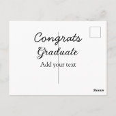 簡単な最低限の卒業おめでとうメッセージを追加 ポストカード (裏面)