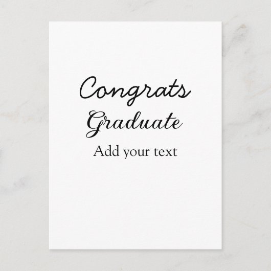 簡単な最低限の卒業おめでとうメッセージを追加 ポストカード (正面)