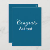 簡単な最低限の卒業おめでとうメッセージを追加 ポストカード (正面/裏面)