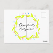 簡単な最低限の卒業おめでとうメッセージを追加 ポストカード (裏面)