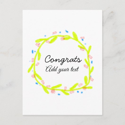 簡単な最低限の卒業おめでとうメッセージを追加 ポストカード (正面)