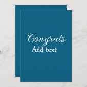 簡単な最低限の卒業おめでとうメッセージを追加 招待状 (正面/裏面)