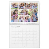 簡単な祖父母の写真コラージュ カレンダー (2月 2027)