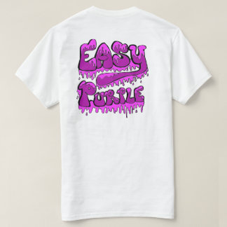 簡単な紫色のバックデザインT Tシャツ