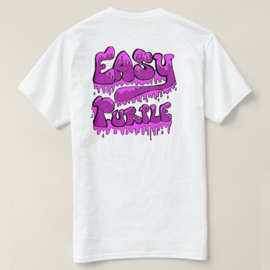 簡単な紫色のバックデザインT Tシャツ (デザイン裏面)