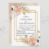 簡単な結婚式テンプレート 招待状 (正面/裏面)