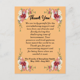 簡単な葬儀のお礼メッセージ（哀悼の意） ポストカード