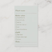 簡単な観葉植物の手引き ショップオーダー分 エンクロージャーカード (裏面)