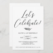 簡単な誕生日パーティーの招待状 招待状 (正面/裏面)