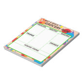 簡単な食料品のメモ走帳 ノートパッド (回転)