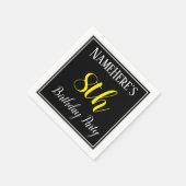 簡単な8歳の誕生日パーティー オーダーメイドのお名前入り スタンダードカクテルナプキン (角)