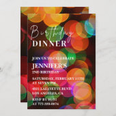 簡単な2歳の誕生日招待状 コンフェッティ ディナー 招待状 (正面/裏面)