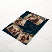 簡単な4枚の写真コラージュスクリプト 箔シーズンカード (回転した状態)