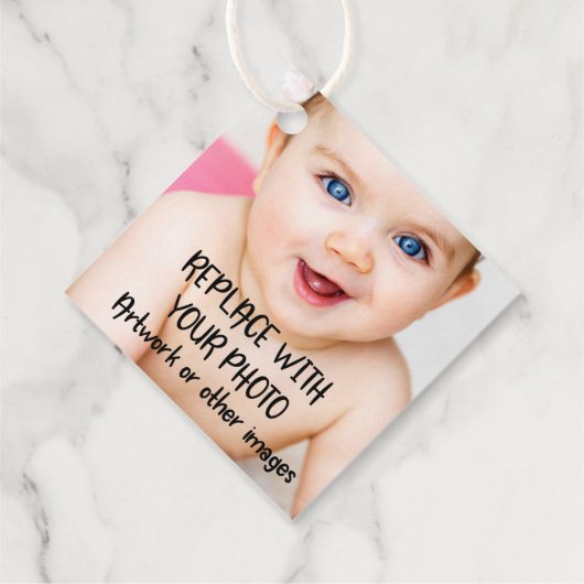 簡単にお好みのユニークなパーソナライズされたデザイン フェイバータグ (裏面)