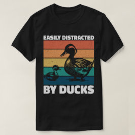 簡単にアヒルの恋人の農業クールアヒルに気を散らす Tシャツ