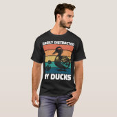 簡単にアヒルの恋人の農業クールアヒルに気を散らす Tシャツ (正面フル)