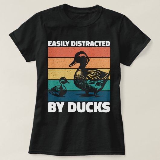 簡単にアヒルの恋人の農業クールアヒルに気を散らす Tシャツ (デザイン正面)