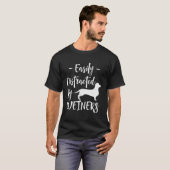 簡単にウィーナーに気を散らおもしろいす – Dachshund Gif Tシャツ (正面フル)