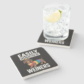 簡単にウィーナーLGBTQレインボーゲイ ストーンコースター (横)