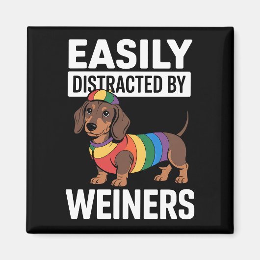 簡単にウィーナーLGBTQレインボーゲイ マグネット (正面)