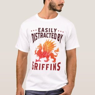 簡単にグリフィンのファンタジー愛好家に気カッコいいを散らす Tシャツ