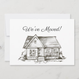 簡単にスケッチされた家の新しい住所 案内状