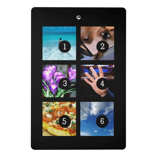 簡単にデザイン6枚の画像で自分の写真のコラージュ ミニクリップボード (裏面)